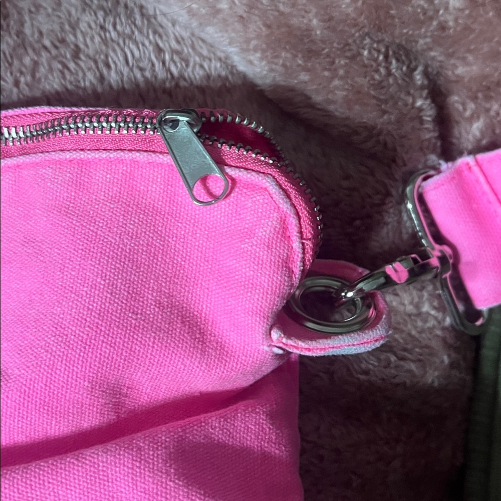 Victoria's Secret Hot Pink Canvas Tote with Shoulder Strap - Picture 3 of 7